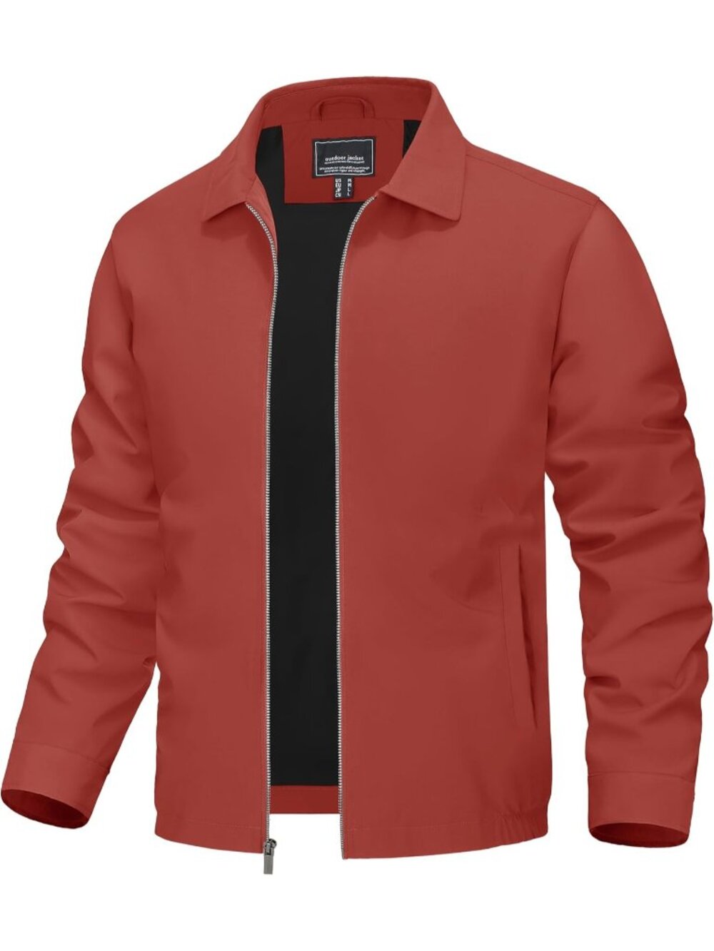 🆕Men's Orange Red Lightweight Jacket Fall Water Repellent Windbreaker Jackets